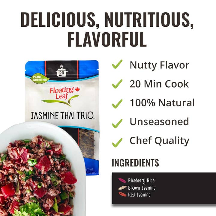 Floating Leaf Fine Foods - Wholesale Rice - Floating Leaf Jasmine Trio Rice Blend NON GMO Chef's Quality
