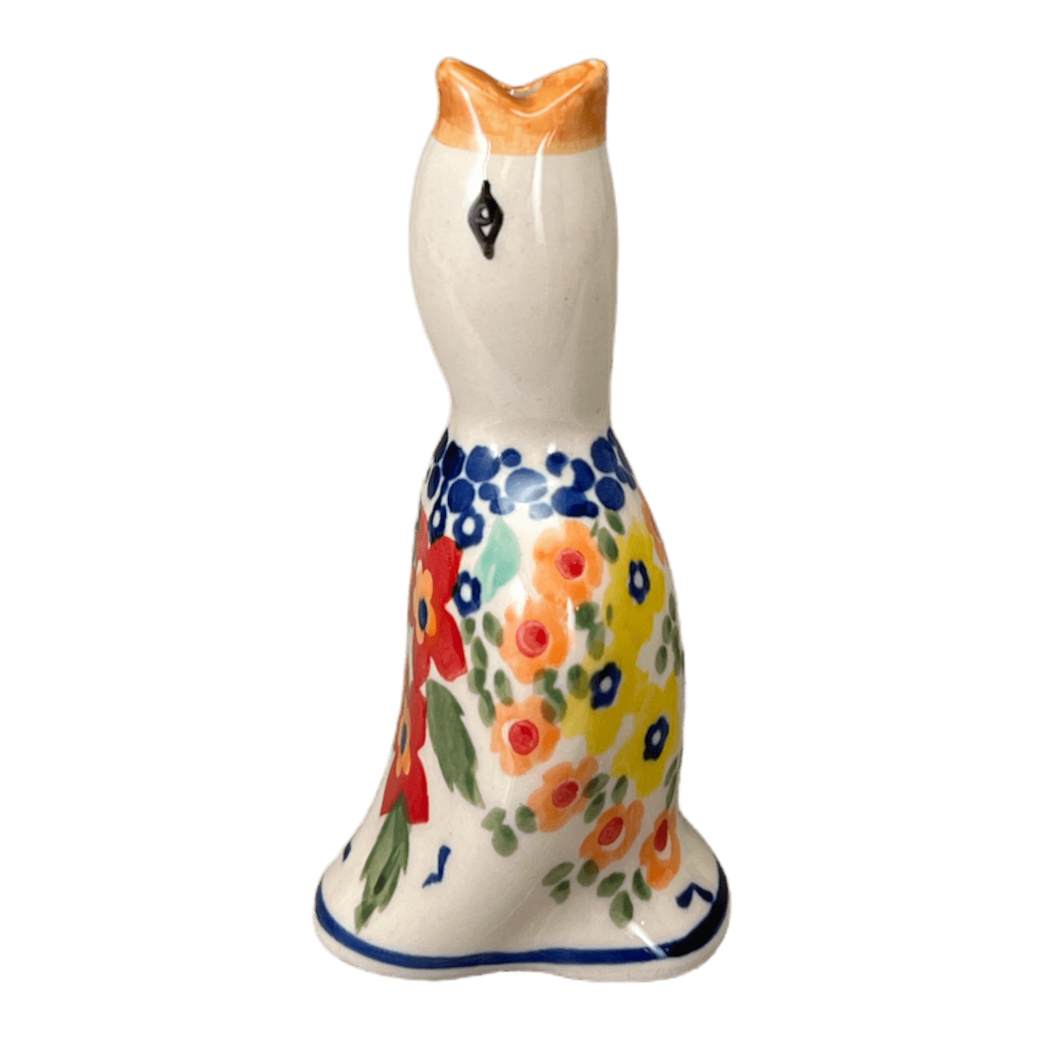 Polish Pottery Outlet - Vente Ustensile/gadget de cuisine - Oiseau à tarte, 4", Manufaktura, (P189) en "Jardin Brillant" par Manufaktura | P189S-DPLW0