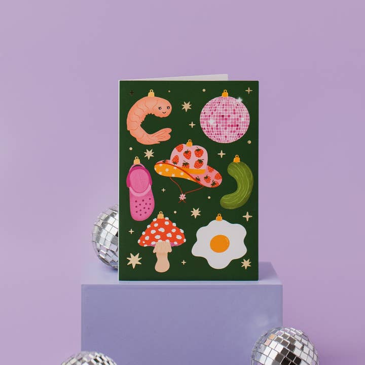 Tikkled Pink - Wholesale Christmas Card - Trendy B*tch Baubles Card | Christmas Ornaments Card1