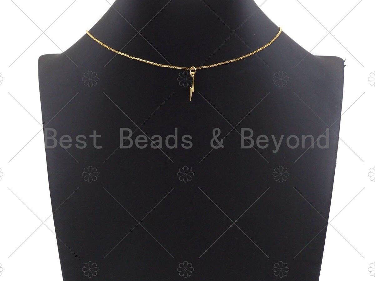 BestBeads&Beyond - Wholesale Individual Charm/Pendant - Gold/Sliver/Rose Gold/Gunmetal Lightning Charms, Dainty Lightning Charms, Lightning Charm, Necklace Charms, 3x18mm, Sku#Z11793