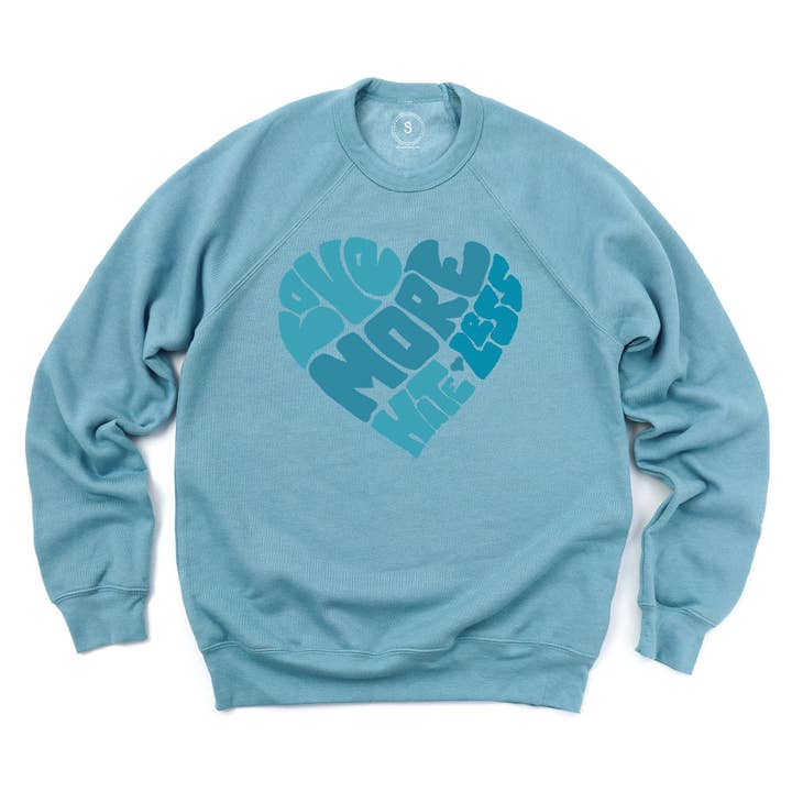 Love More Hate Less Fleecejacke mit Rundhalsausschnitt für den Großhandel von Kind Cotton