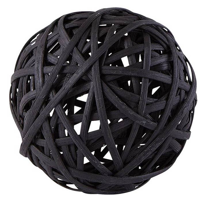 Black Rattan Ball - Medium for wholesale by Angle