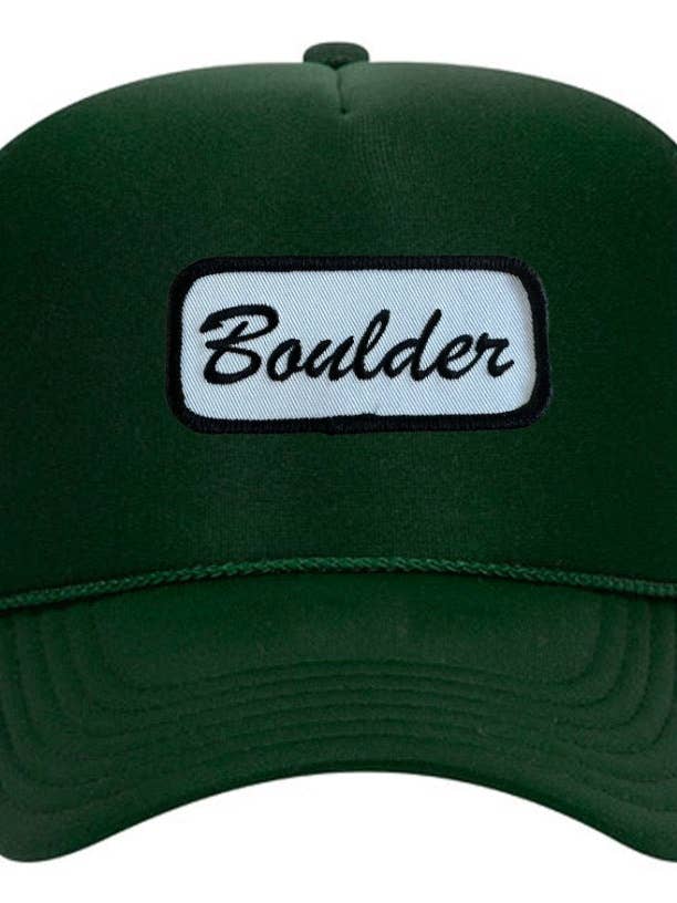 Boulder Name Plate Trucker for wholesale by Recess Apparel