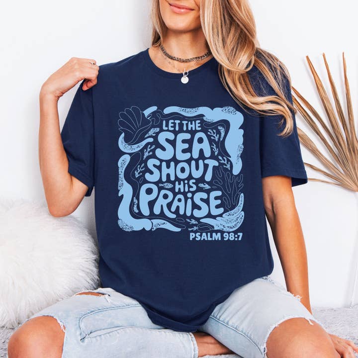 Let the Sea Shout | Ocean Praise Scripture Tee for wholesale by Optime Plus LLC