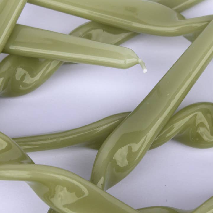 MÆGEN - Wholesale Tapered Candle/Candlestick - MÆGEN Single Twist Taper Candles - Individual - Leaf Green