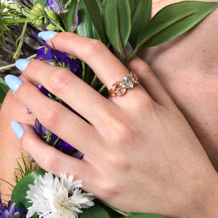 Memento Mori Designs NYC - Wholesale Cocktail/Statement Ring - The Fairy Witch Ring- Gold1