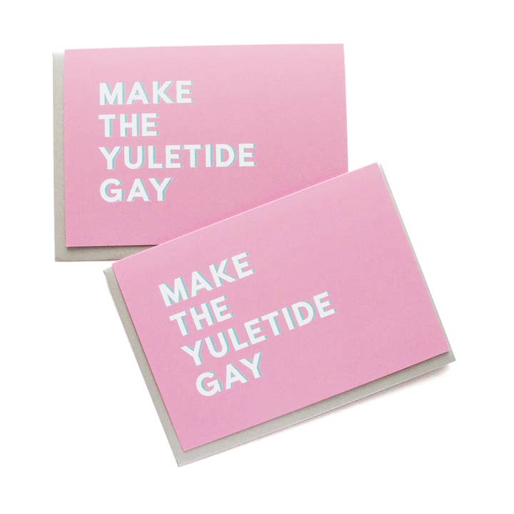 Gay Holiday Cards Make The Yuletide Gay-Weihnachtskarten für den Großhandel von Word For Word Factory