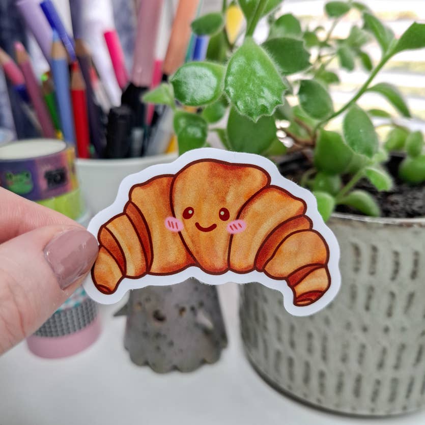 Emily Peet Illustration - Wholesale Sticker - Cute Croissant sticker | pastry, food and drink, breakfast0