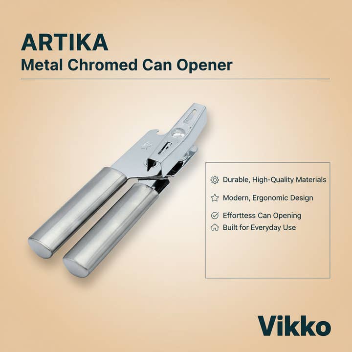 Kadra Kitchenware - Wholesale Can Opener - Artika - Metal Chromed Can Opener3