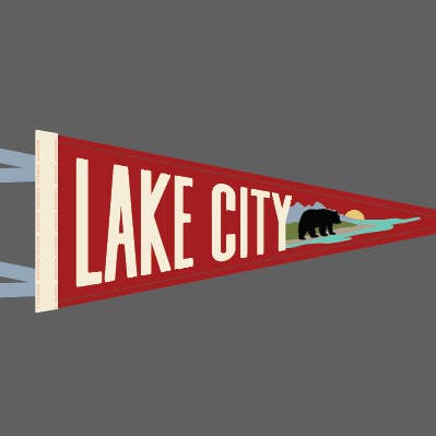 Lake City Bear Pennant for wholesale by Yoho & Co.