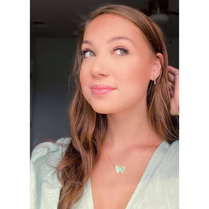 Kamaria Jewelry - Wholesale Pendant/Charm Necklace - Opal Butterfly Necklace With Crystals15