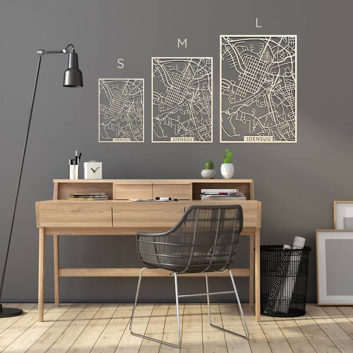 Papurino - Vendita all'ingrosso Decorazione da parete 3D - Mappa della città in legno, Francia Nizza1