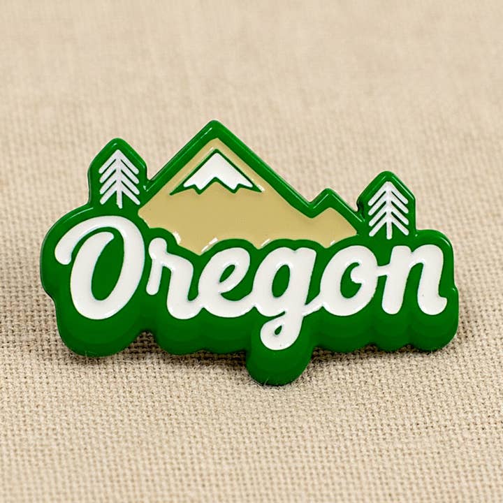 Oregon Cascades Retro | Enamel Lapel Pin for wholesale by Little Bay Root