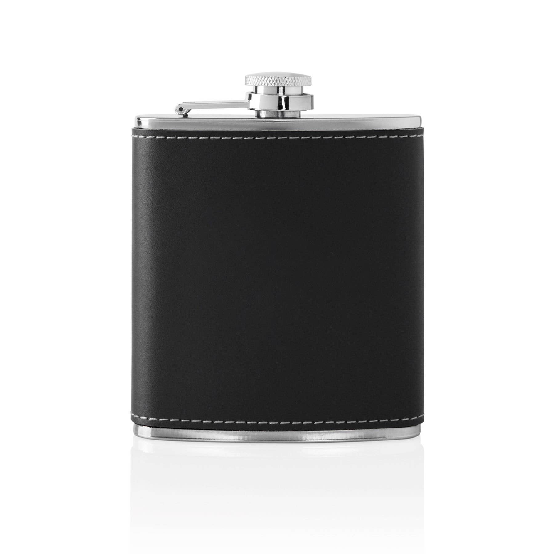 Beau-Coup - Wholesale Flask - Stainless Black Leather Flask Set1