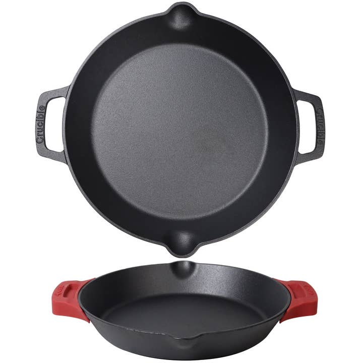 Gietijzeren koekenpannenset 30 cm met dubbele handgrepen voor wholesale door Crucible Cookware