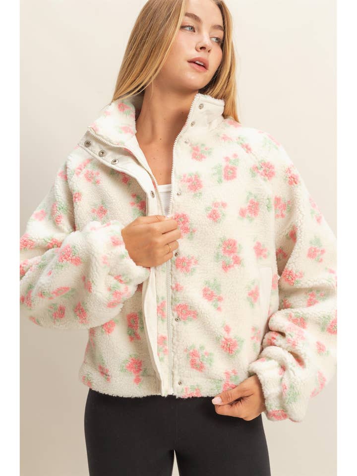 Floral Print Sherpa Zip Up Jacket and other Purchase Wholesale sherpa jacket. Free Returns & Net 60 Terms on Faire trending on Faire.