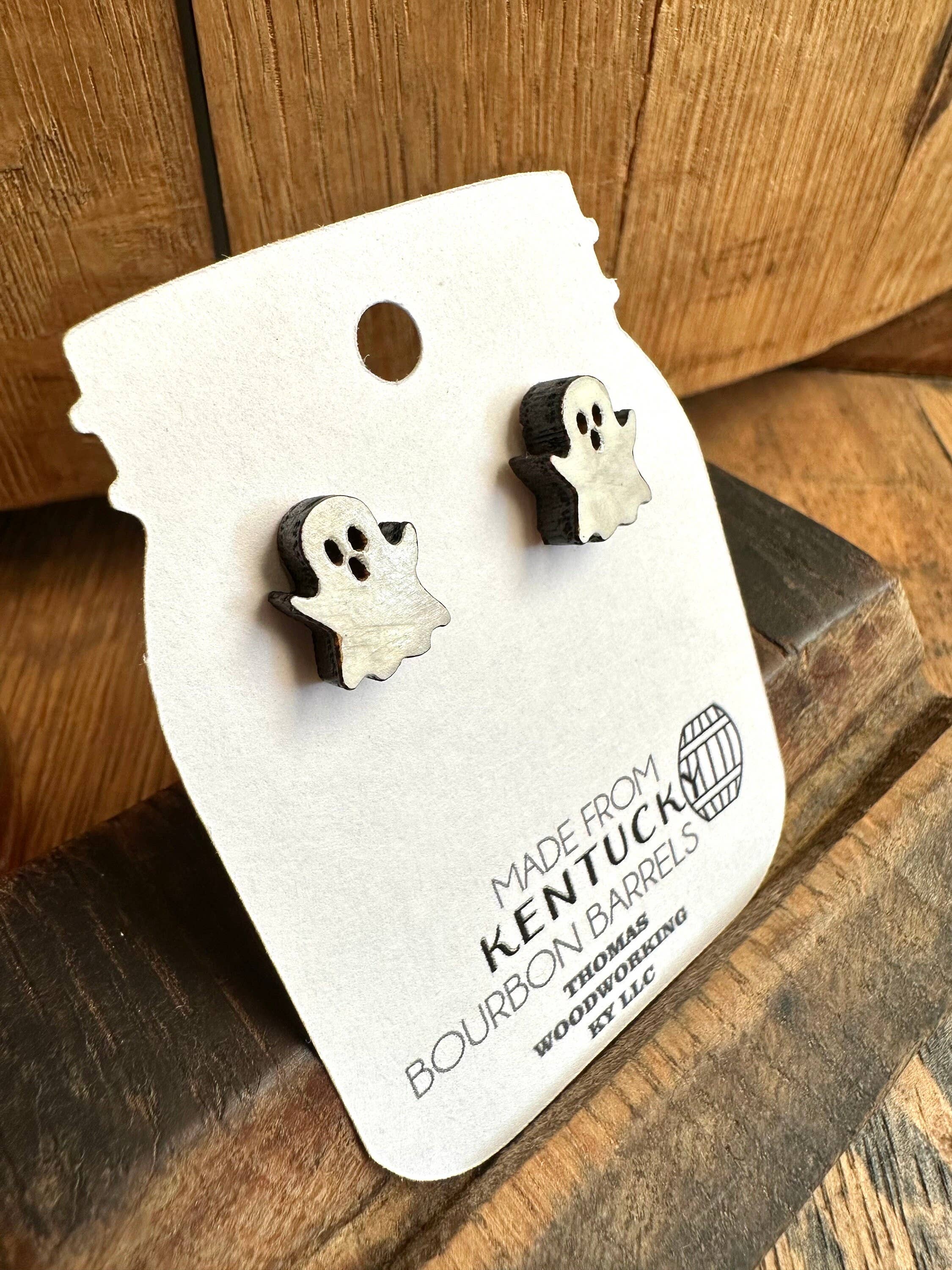 TWWKY - Wholesale Knopjes/oorstekers - Herwonnen Bourbon Barrel Ghost Stud-oorbellen7