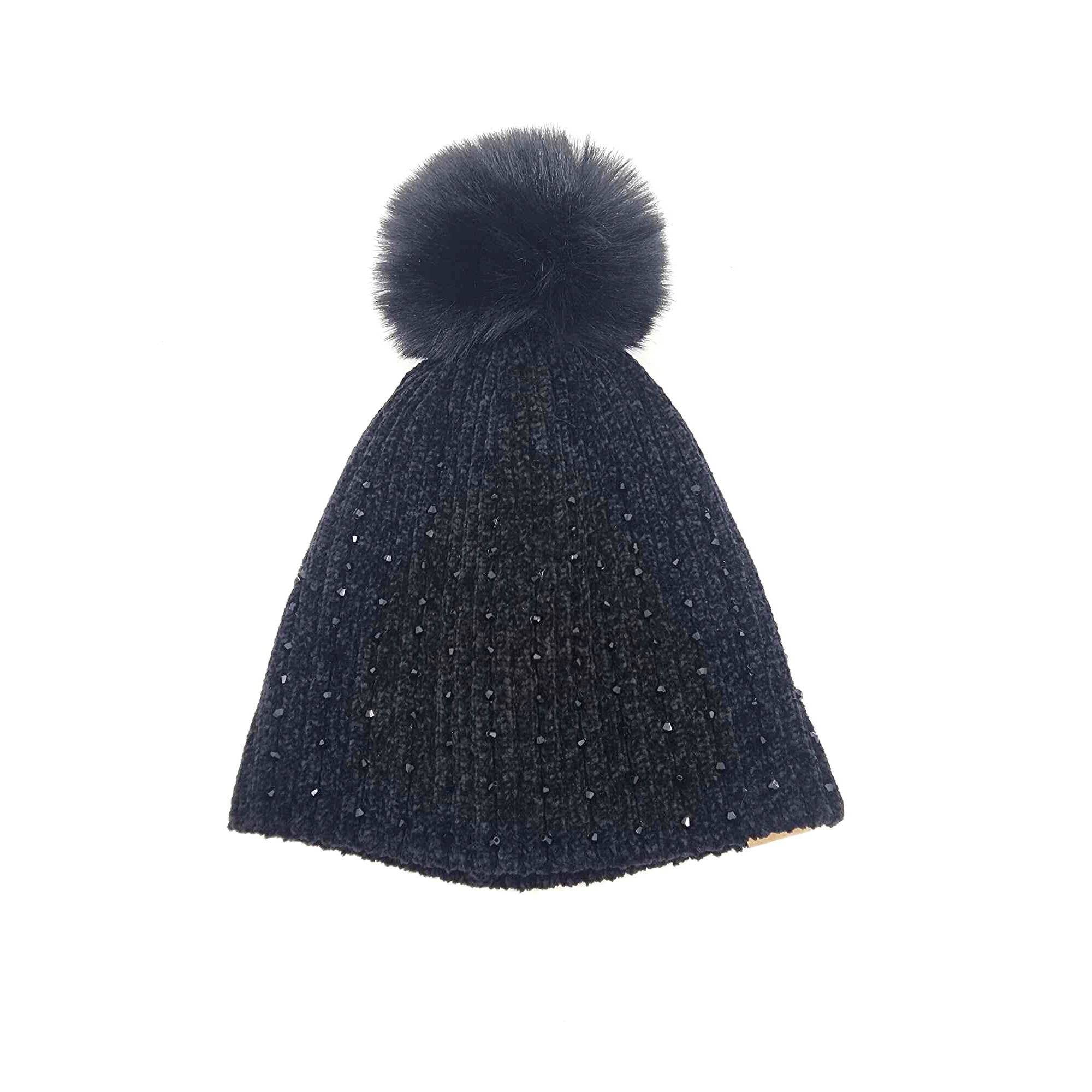 Hatzzi - Wholesale Beanie - Women's - Bead Embellishment Winter Knit Beanie with Pom0