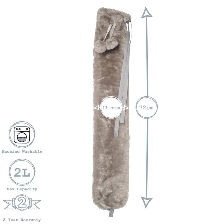Rinkit Pty Ltd - Wholesale Hot/cold compress - Long Hot Water Bottle Cover - Plush - Dark Grey5