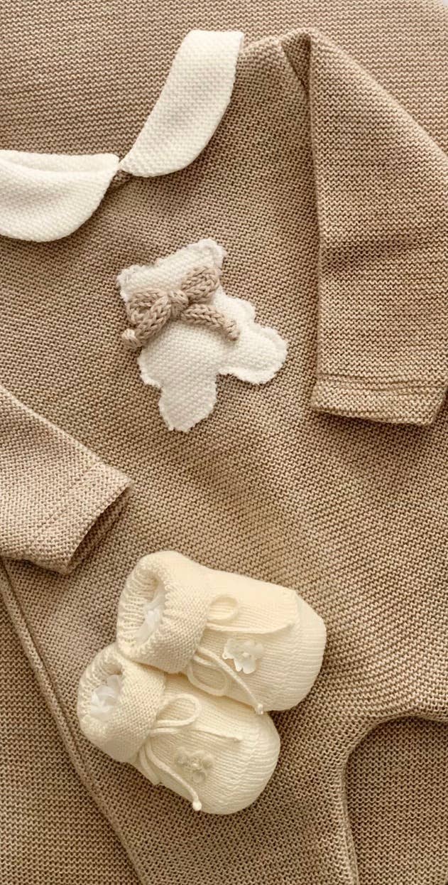 Seerose – Engroshandel Romper - Baby – Seerose baby heldragt i merinould med bamse1