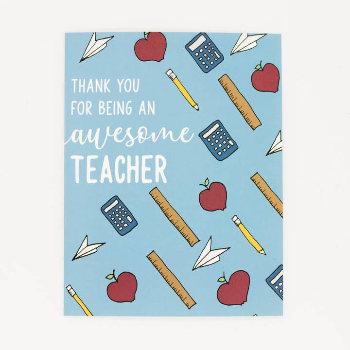 Awesome Teacher | Thank You Greeting Card for wholesale by Grateful Paperie