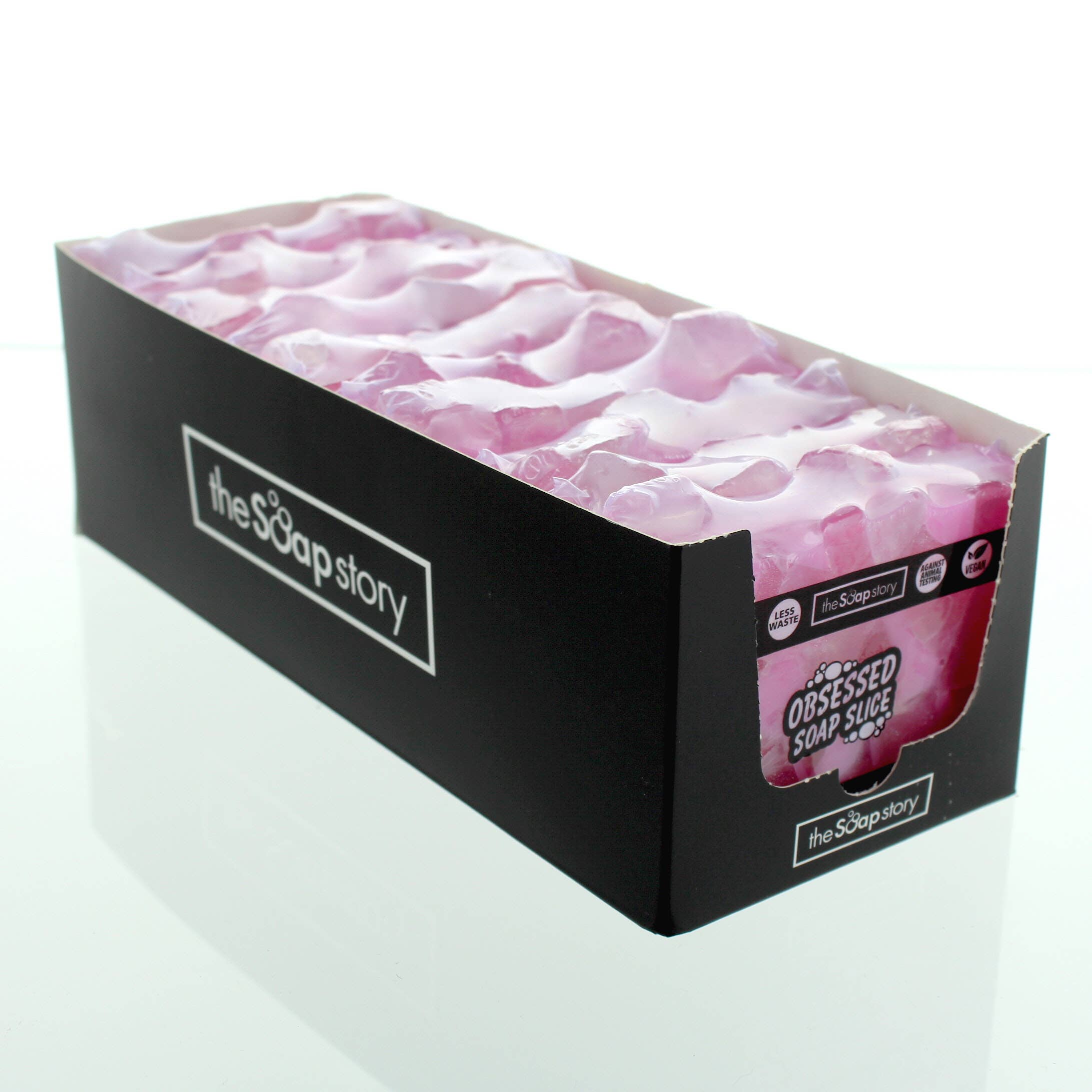 The Soap Story - Venta al por mayor Pastilla de jabón - Barra de jabón artesanal Obsessed con piezas transparentes y brillantes4