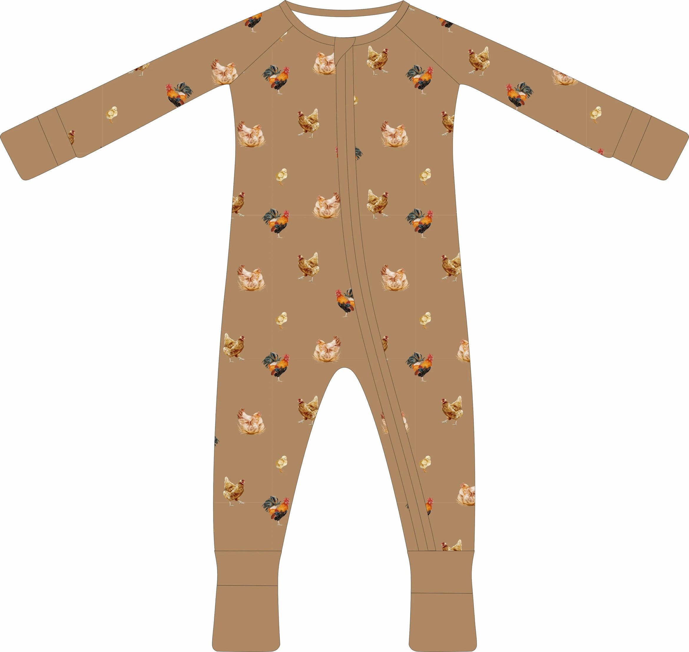 Bleu & Co - Wholesale Lounge Set - Kids - Convertible Two-Way Ruffled Zipper One Piece | Chickens5