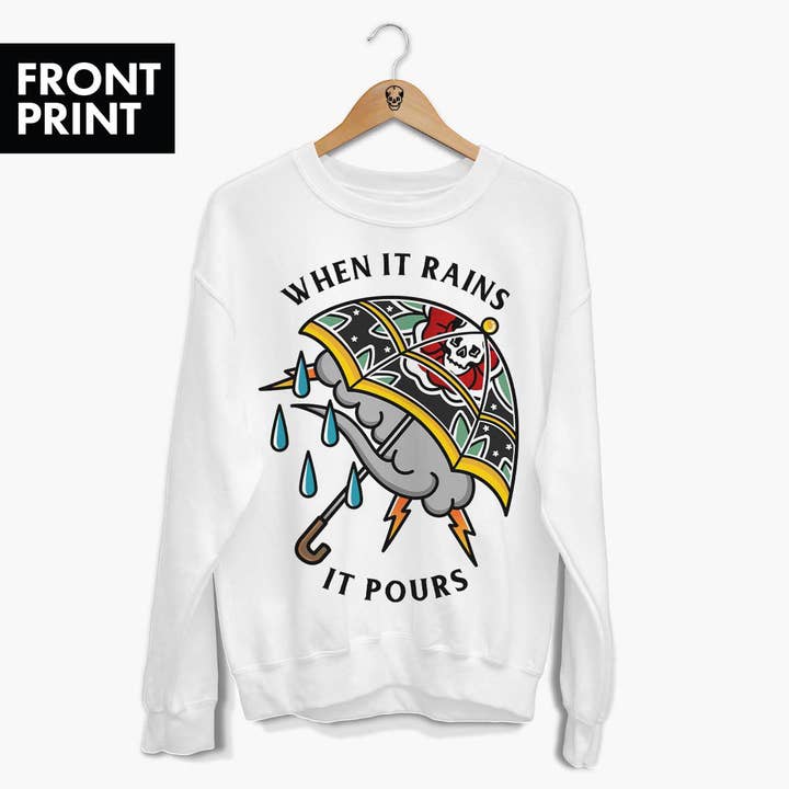 Felpa When It Pours (unisex) per la vendita all'ingrosso da parte di Broken Society