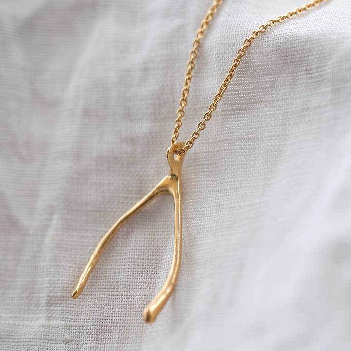 SMALL WISHBONE NECKLACE for wholesale by Christina Kober Designs