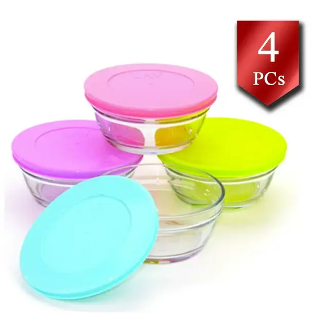 Hakan - Wholesale Food storage container - Lav Glass Food Storage Containers with Colorful Lids, 8.4 oz4