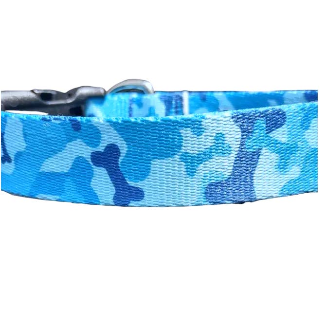 Blue Camo Dog Collar for wholesale by Shelby's Squad