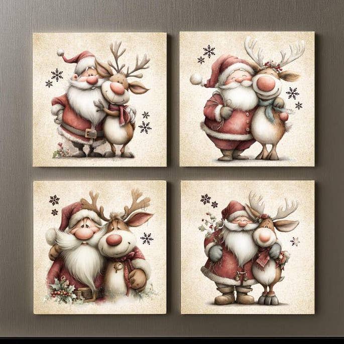 Imán de reno de Santa para venta al por mayor de Ccrafts Crafty Creations