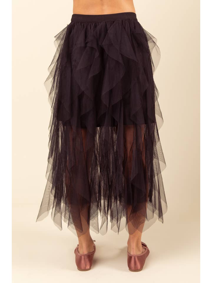 VERY J - Wholesale Rok - Dames - VERY J Barbie gelaagde tule midi-rok met waterval en elastische taille16