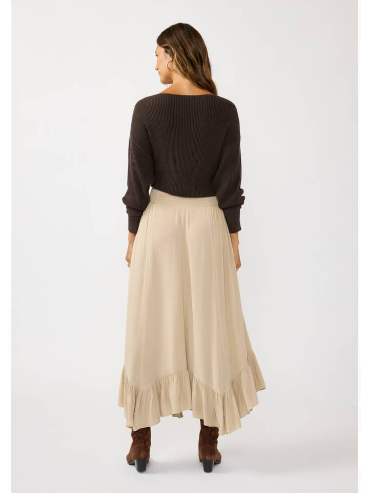 Lovestitch - Wholesale Skirt - Women's - Flowy Smocked Ruffle Hem Skirt3