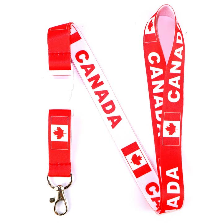 Canada Flag Reversible Lanyard, Wholesale Keychain for wholesale by Eastex