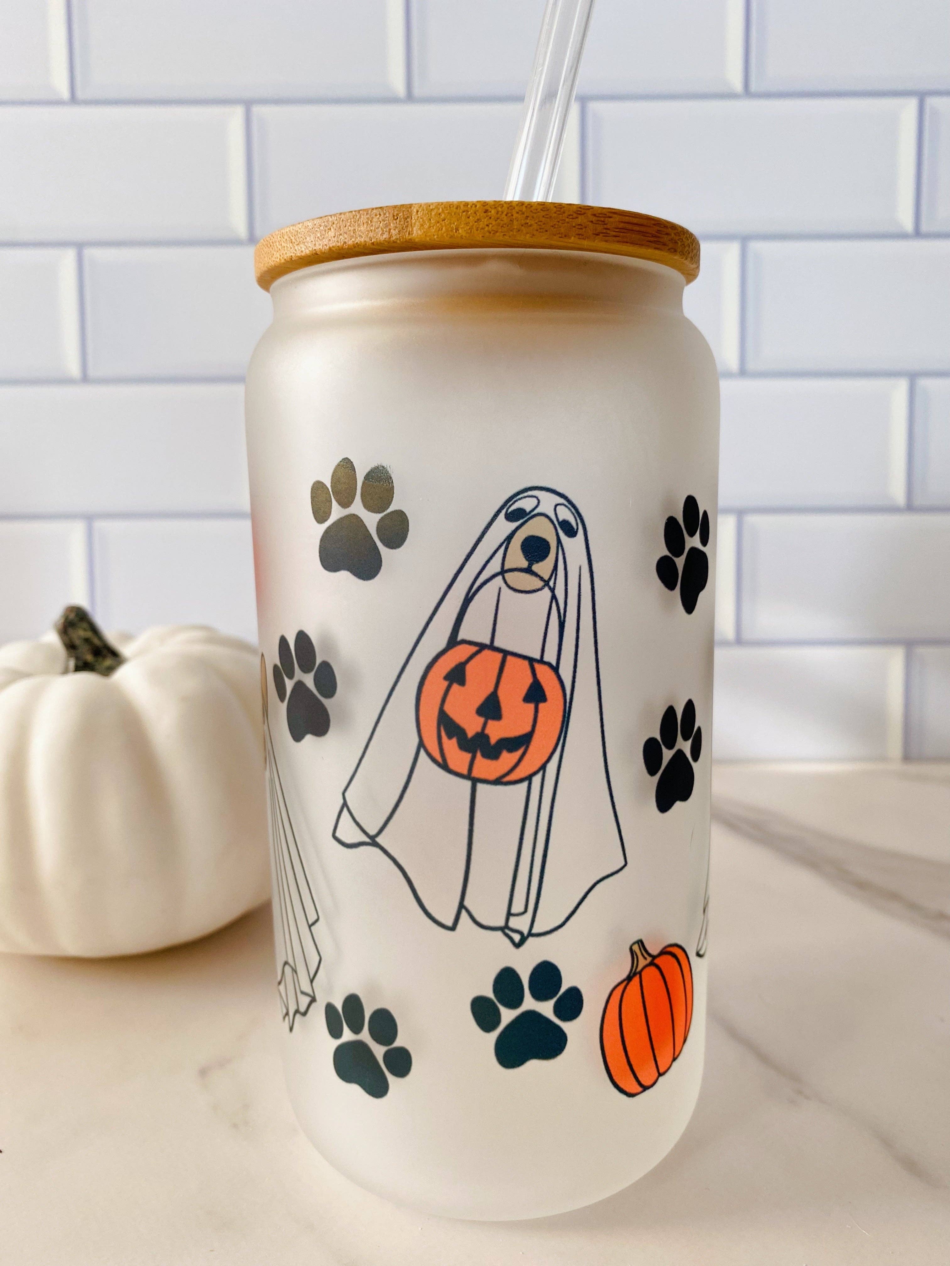 Spotted Dog Co. - Wholesale Drinking Glass/Cup - Halloween Ghost Dog Glass Can2