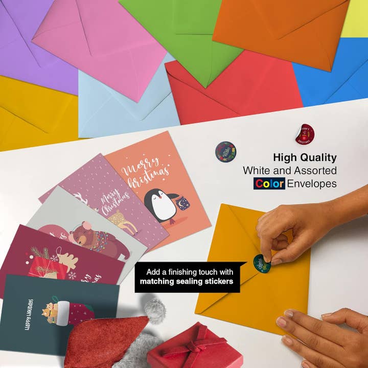 Dessie - Wholesale Christmas Card - Dessie® 100 Unique Boxed Christmas Cards with Envelopes 4” x 6” Assorted Bulk Variety Pack8