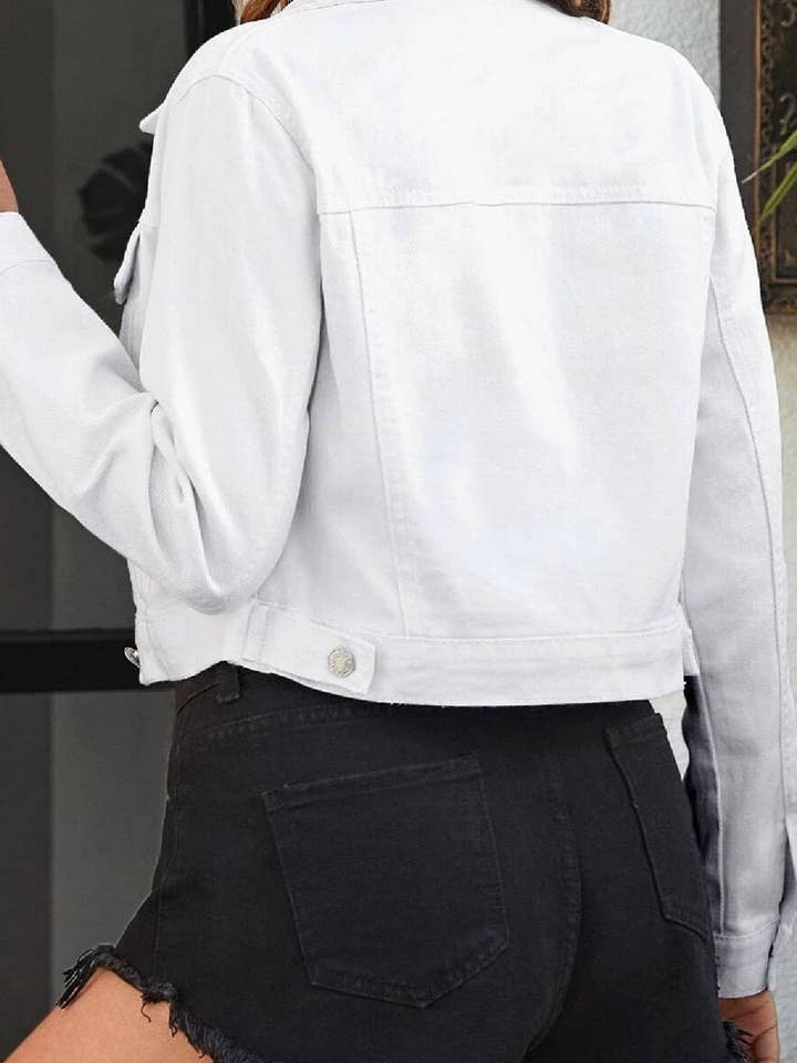 NINEXIS - Wholesale Denim Jacket - Women's - CWJJ0138_WOMEN'S CASUAL CROPPED DENIM JACKET TOP3