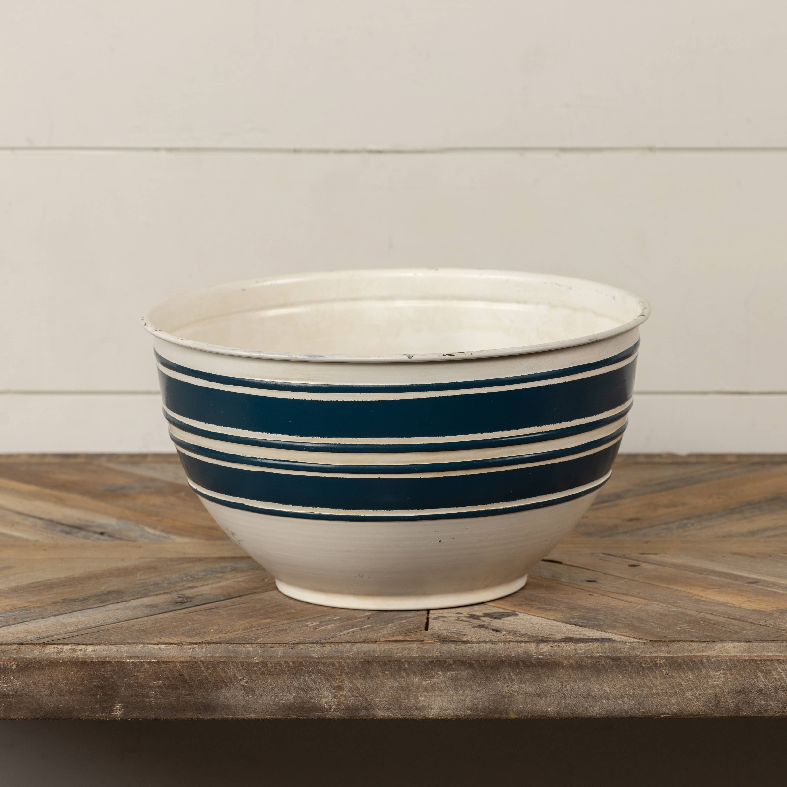 Ragon House – Großhandel Dekorative Platte/Teller/Schüssel – BLAUE STREIFENSCHÜSSEL1