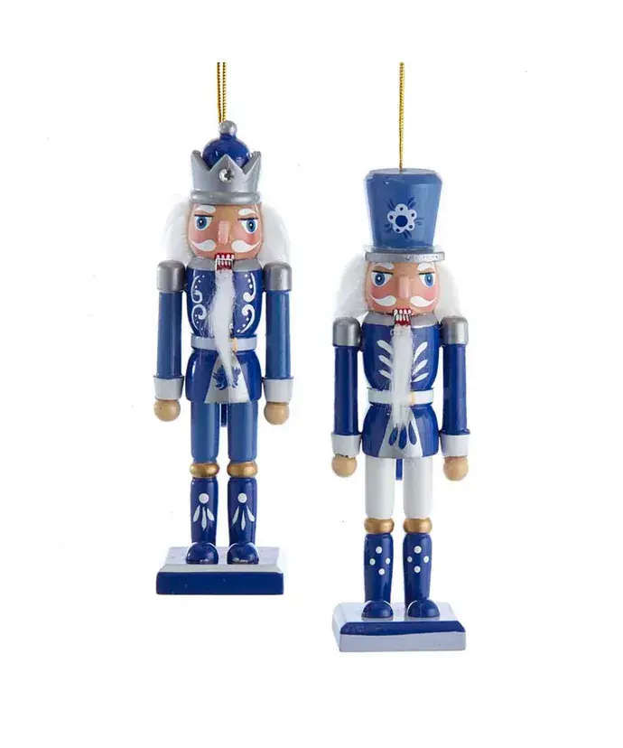 Kurt S. Adler, Inc. - Wholesale Ornament Set - 6"INDIGO BLUE/WHITE NUTCRACKER ORNAMENT 2/A0