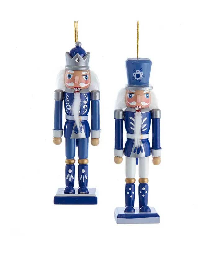 Kurt S. Adler, Inc. - Wholesale Ornament Set - 6"INDIGO BLUE/WHITE NUTCRACKER ORNAMENT 2/A