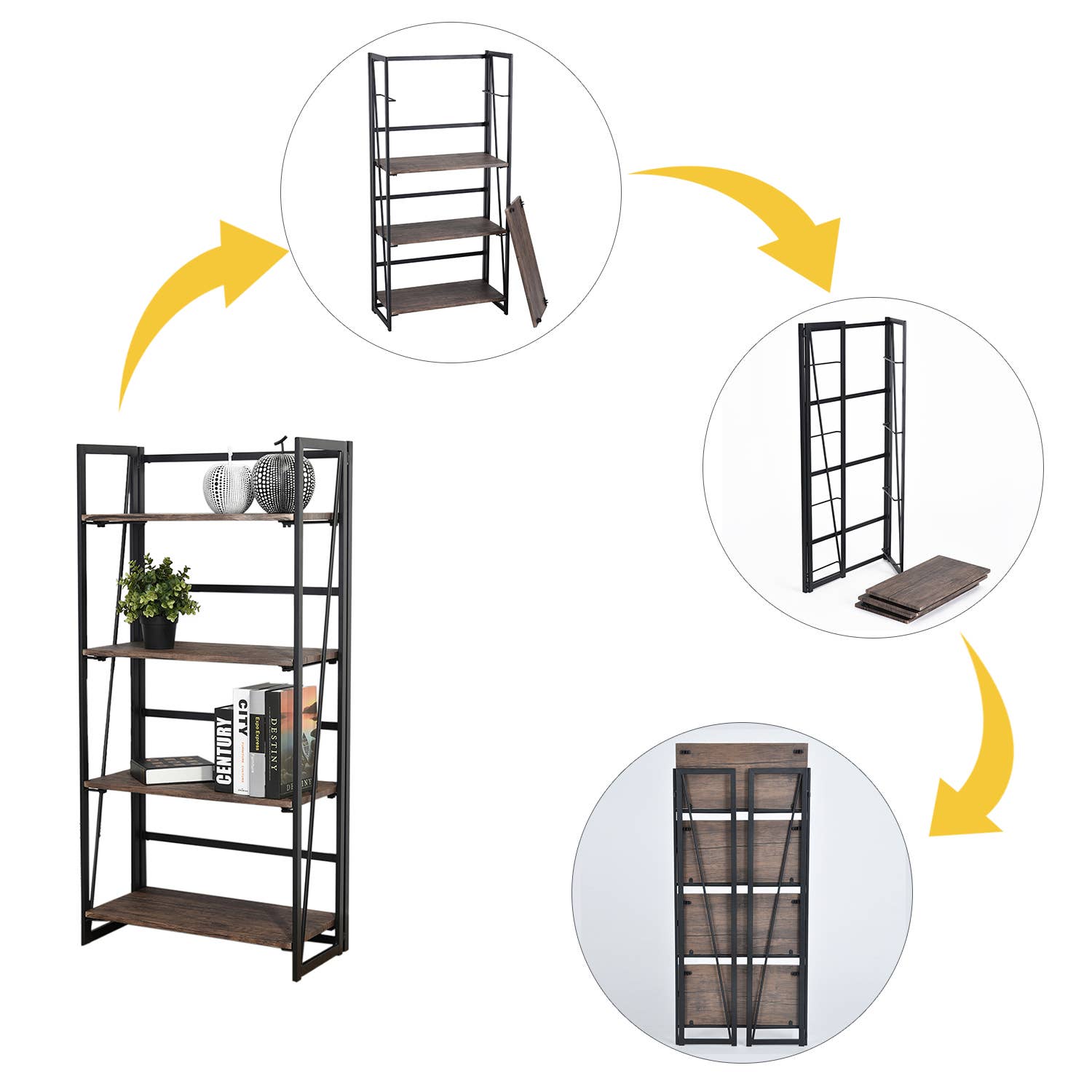 39F Inc. - Vente Bibliothèques - Étagère industrielle à 5 niveaux sans vis4