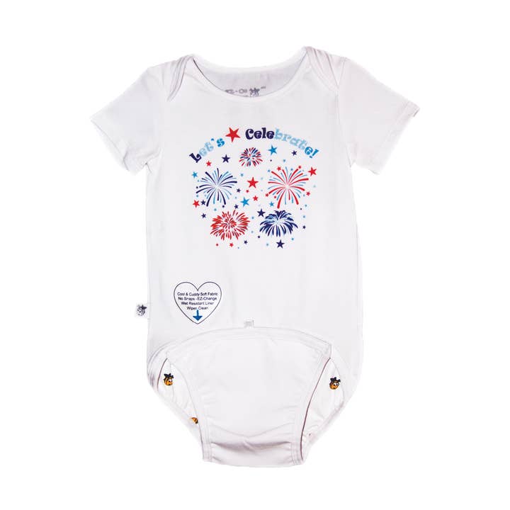 EZ-On BaBeez™ - Spring & Summer - Let's Celebrate - on White - Baby Bodysuit for wholesale by EZ-On BaBeez
