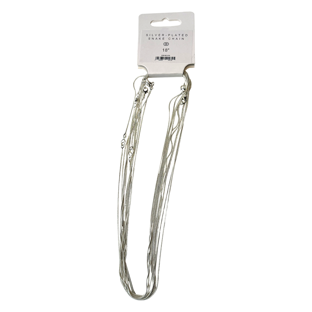 VIE - Wholesale Link & Chain Necklace - Silver-Plated Chains, Pack of 1013