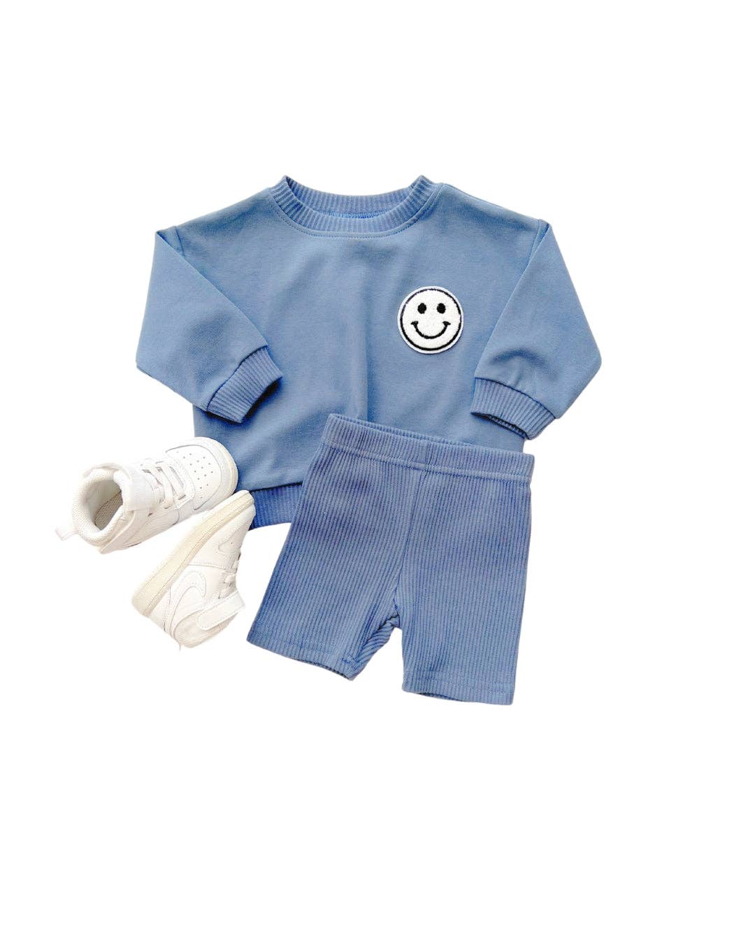 Lucky Panda Kids - Wholesale Top & Short Set - Kids - Baby & Kids Biker Shorts Set | Blue0