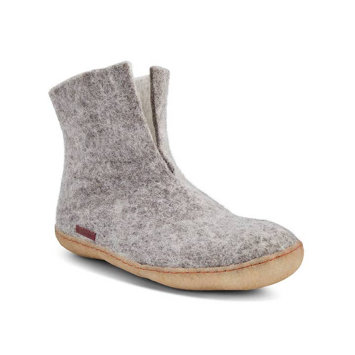 Grey High Boot with natural rubber sole for wholesale on Faire