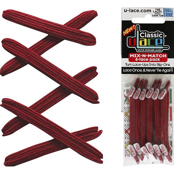 U-Lace Classic - Lacets sans cravate - Pack 6-Dentelle - Team Marron pour la vente par U-Lace No-Tie Sneaker Laces