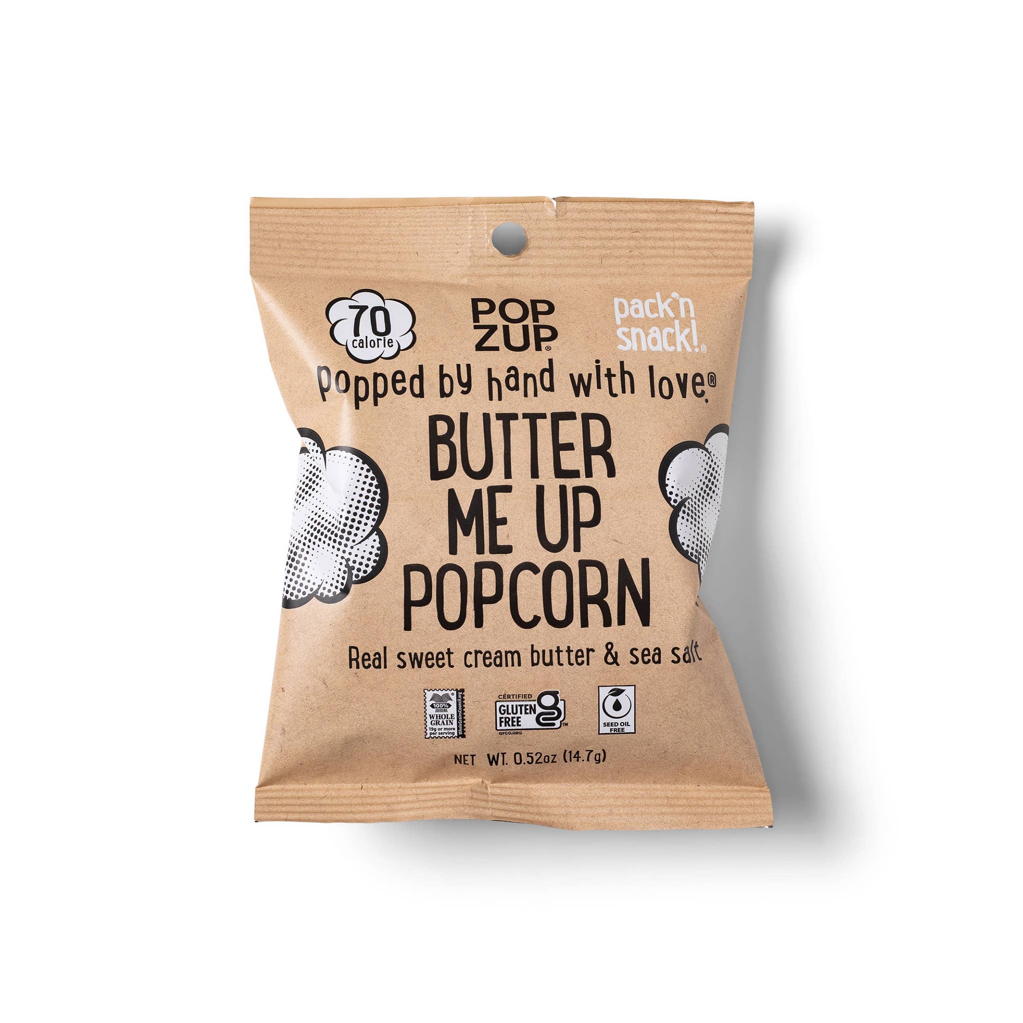Popzup Popcorn - Wholesale Popcorn - Butter Me Up Popcorn Bags - 70 calorie