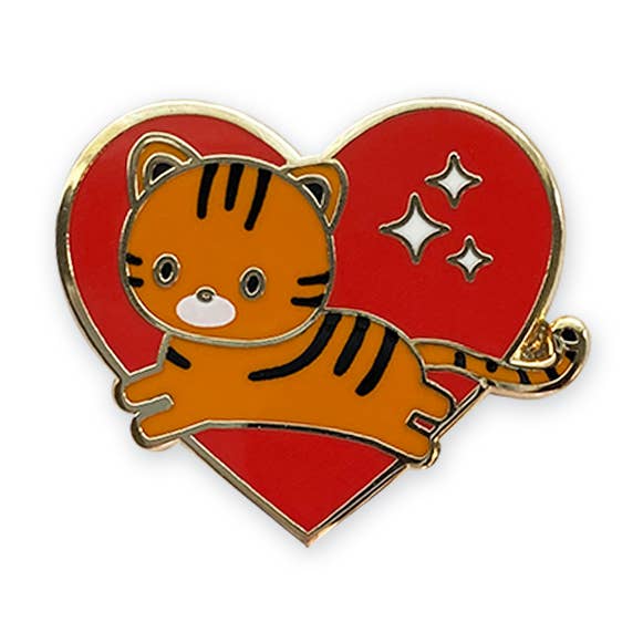 Tiger Enamel Pin for wholesale by Meow Amor Creative