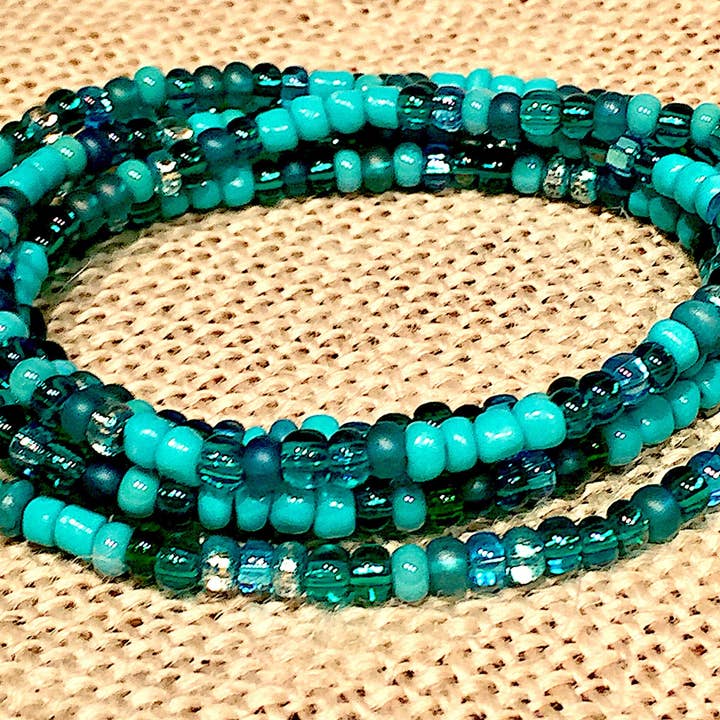 Perle de rocaille, Turquoise, Bracelet enroulé, Collier, Plage, Été pour la vente par ShellyCakes